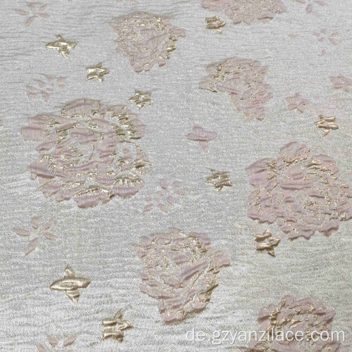 Rosa Seidensatin Damast Jacquard Stoff